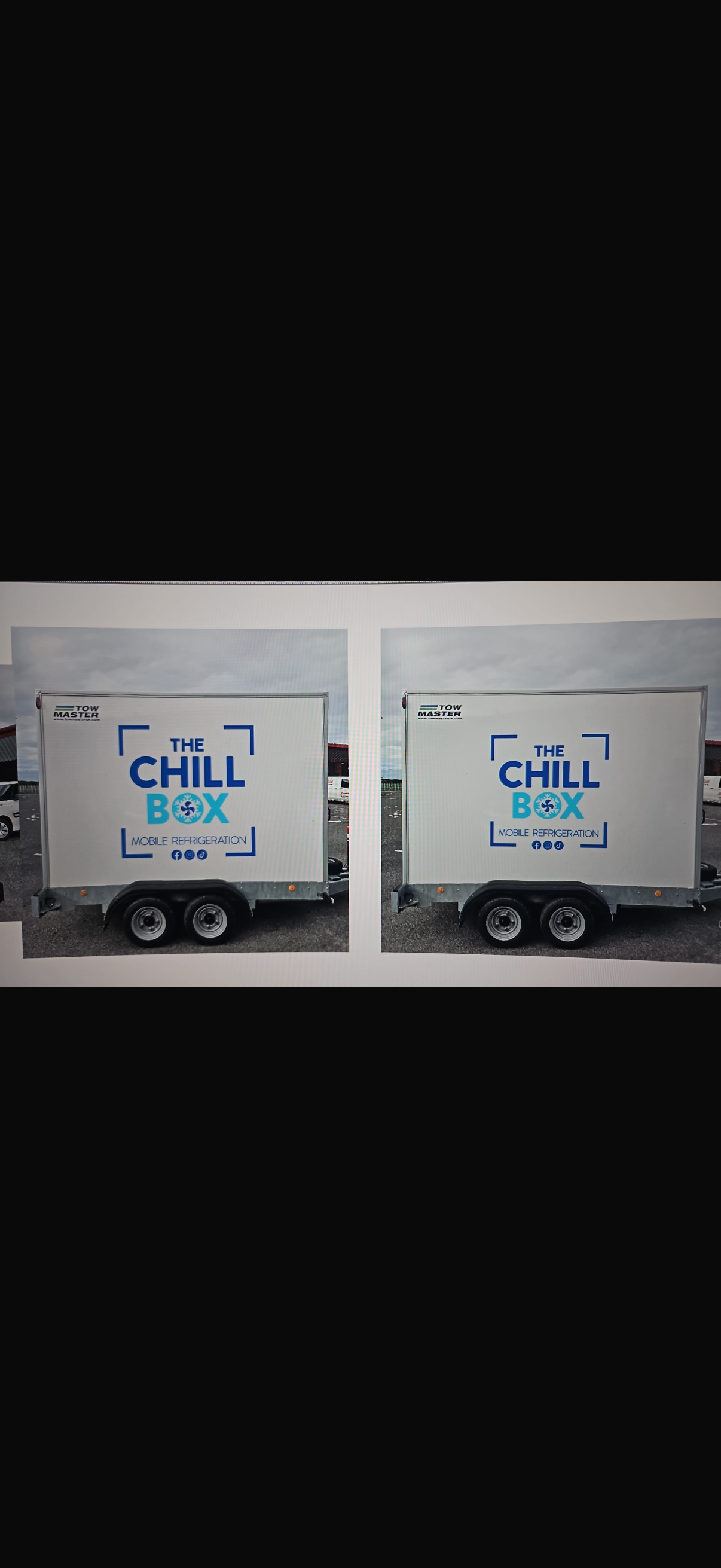 The Chill Box branded mobile refrigeration trailer